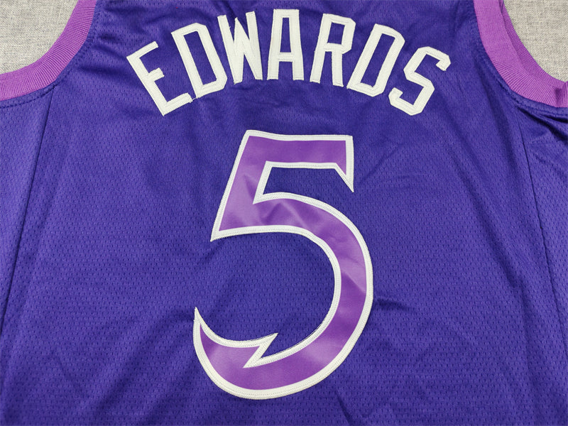 Men's Minnesota Timberwolves Anthony Edwards #5 Purple Swingman Jerseys