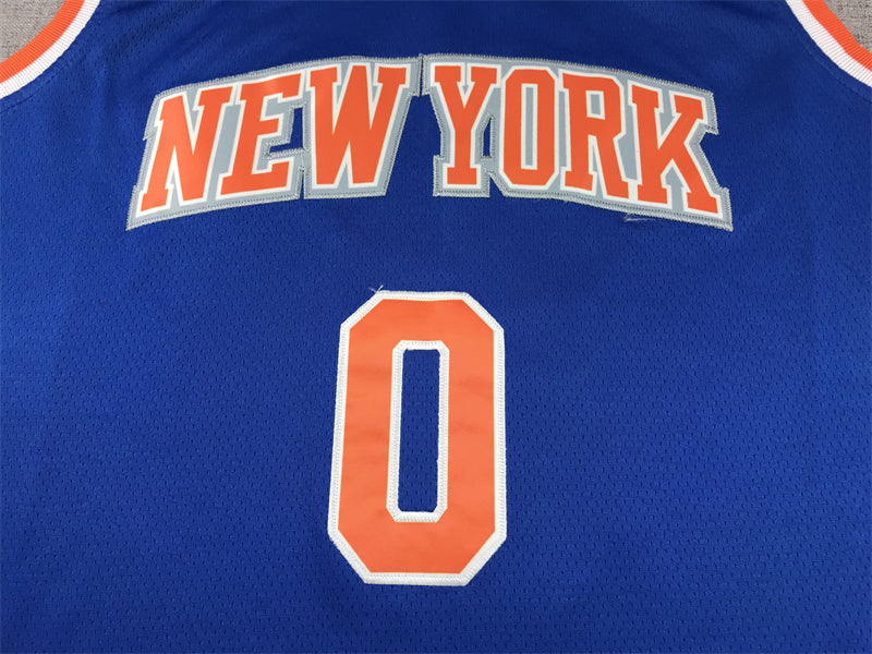 Men's New York Knicks Donte DiVincenzo #0 Blue Swingman Jerseys - Icon Edition