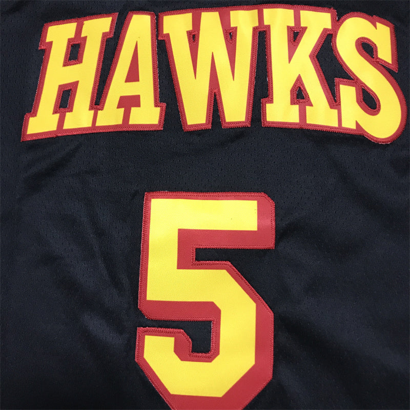 Men's Atlanta Hawks Dejounte Murray #5 Black Swingman Jerseys - Statement Edition