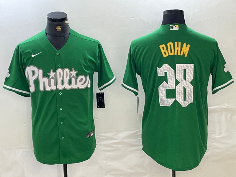 Men's Philadelphia Phillies Alec Bohm #28 Green Replica Player Jerseys