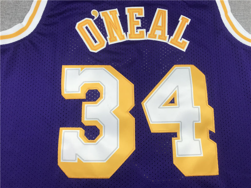 Men's Los Angeles Lakers Shaquille O'Neal #34 Purple 1996-97 Classics Jerseys