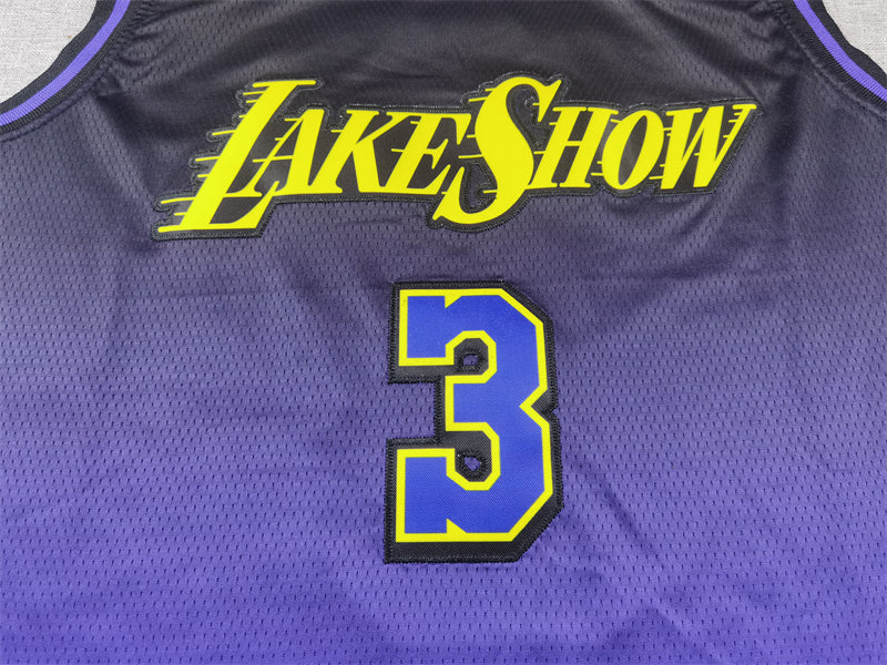 Men's Los Angeles Lakers Anthony Davis #3 Purple 2024/25 Swingman Jerseys - City Edition