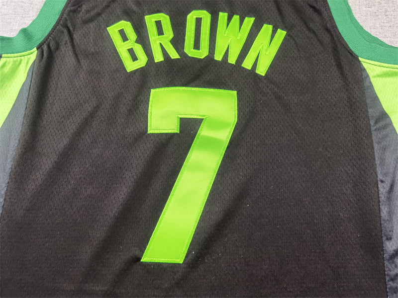 Men's Boston Celtics Jaylen Brown #7 Black 2024/25 Swingman Player Jerseys - City Edition