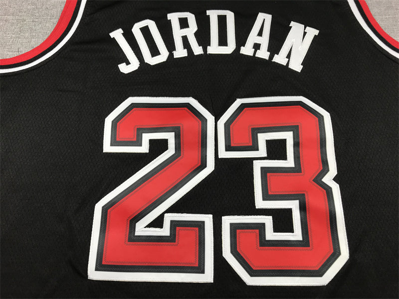 Men's Chicago Bulls Michael Jordan #23 Black Authentic Player Jerseys