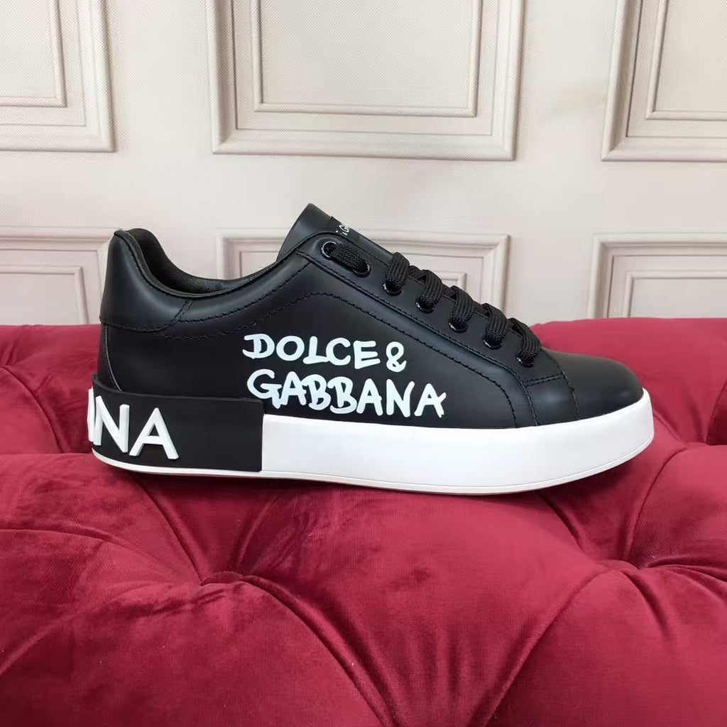 Dolce & Gabbana Portofino Graffiti Sneakers – Unisex Couple's Luxury Casual Shoes