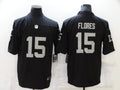 Men's Las Vegas Raiders Tom Flores #15 Black Game Jerseys
