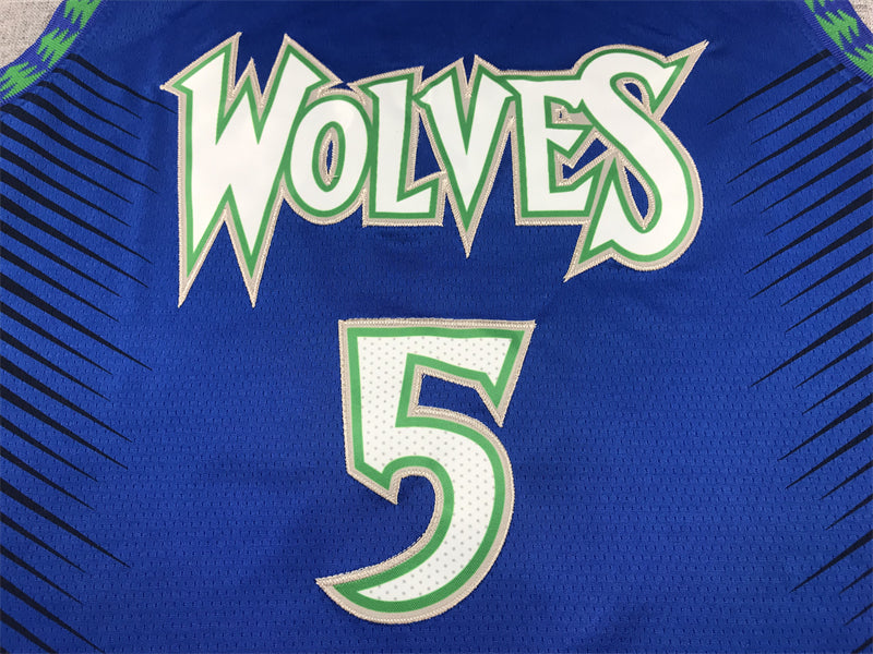 Men's Minnesota Timberwolves Anthony Edwards #5 Blue Swingman Jerseys - City Edition