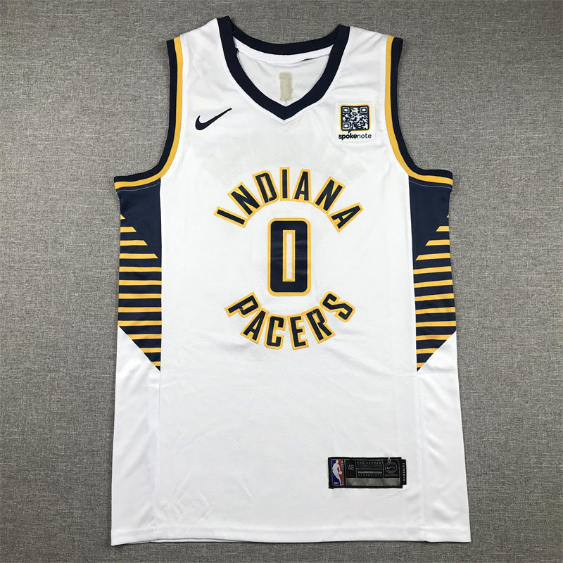 Men's Indiana Pacers Tyrese Haliburton #0 White Swingman Jerseys - Association Edition