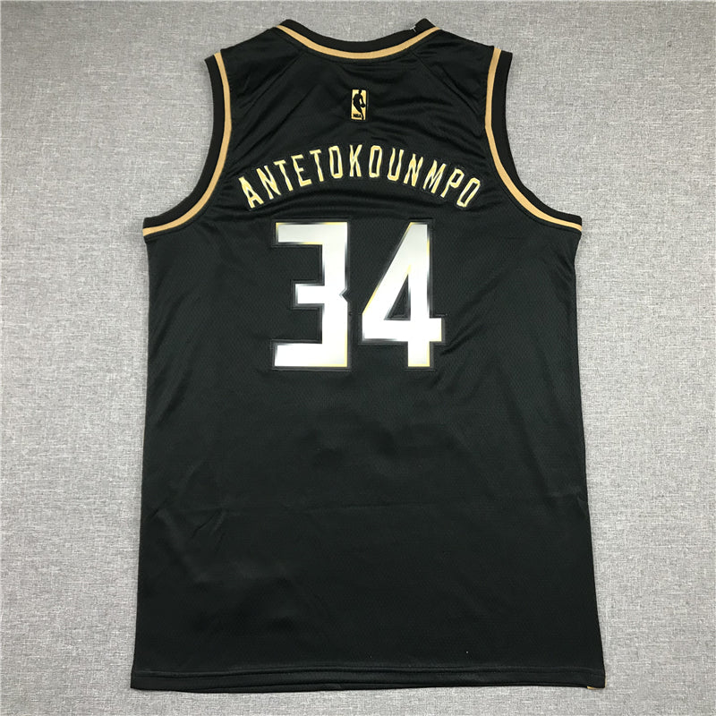 Men's Milwaukee Bucks Giannis Antetokounmpo #34 Black Swingman Jerseys