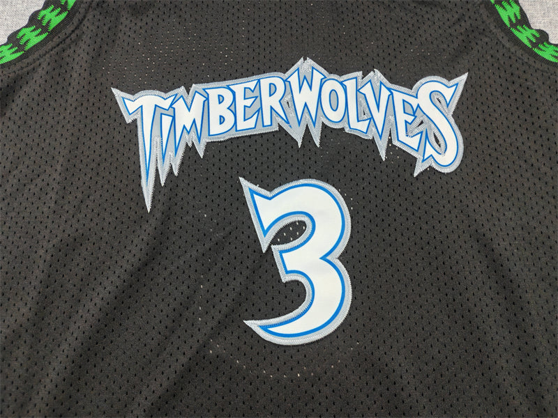 Men's Minnesota Timberwolves Stephon Marbury #3 Black 1997/98 Hardwood Classics Swingman Jerseys