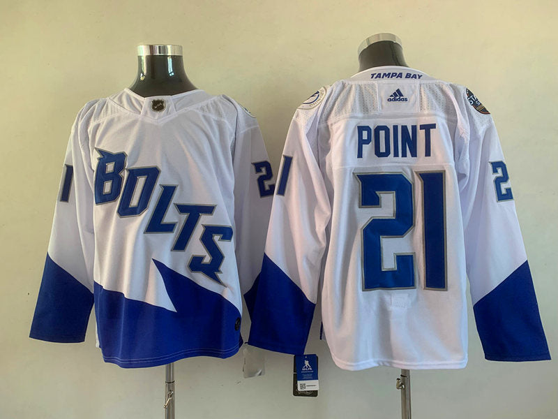 Men's Tampa Bay Lightning Brayden Point #21 White Home Breakaway Player Jerseys