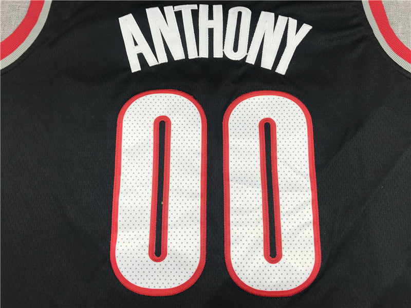 Men's Portland Trail Blazers Carmelo Anthony #00 Black Swingman Fashion Jerseys
