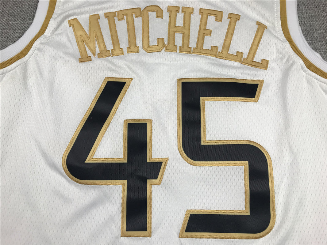 Men's Utah Jazz Donovan Mitchell #45 White Swingman Jerseys
