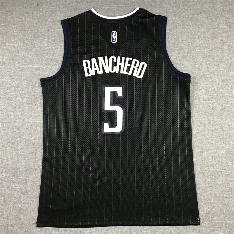 Men's Orlando Magic Paolo Banchero #5 Black 2022/23 Swingman Jerseys - City Edition