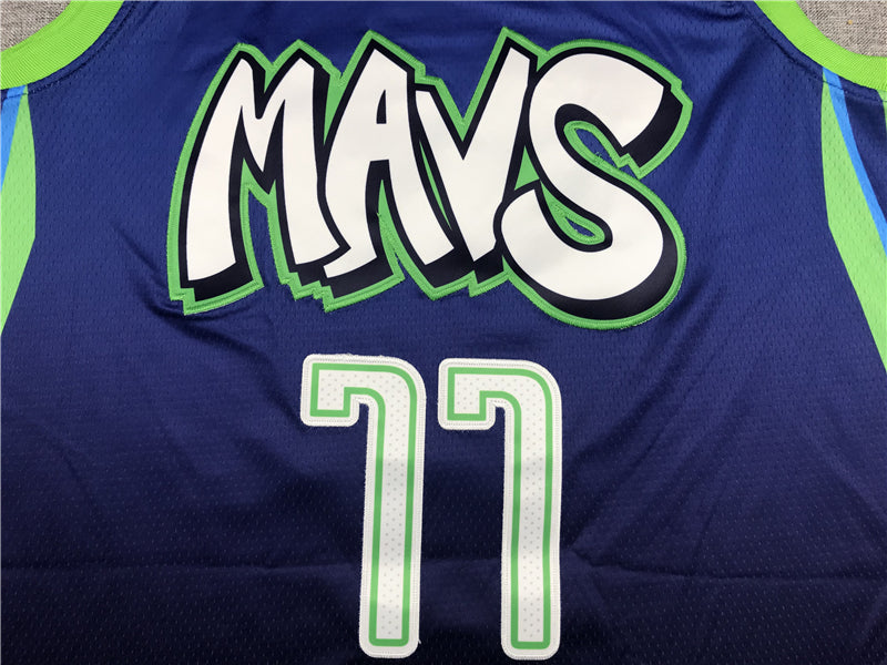 Men's Dallas Mavericks Luka Doncic #77 Blue Replica Jerseys