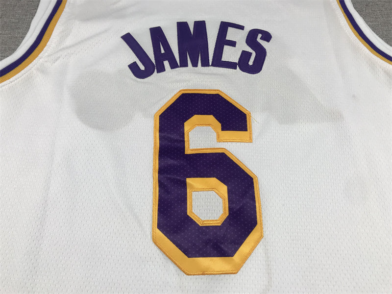 Men's Los Angeles Lakers LeBron James #6 White 2022/23 Swingman Jerseys - Association Edition