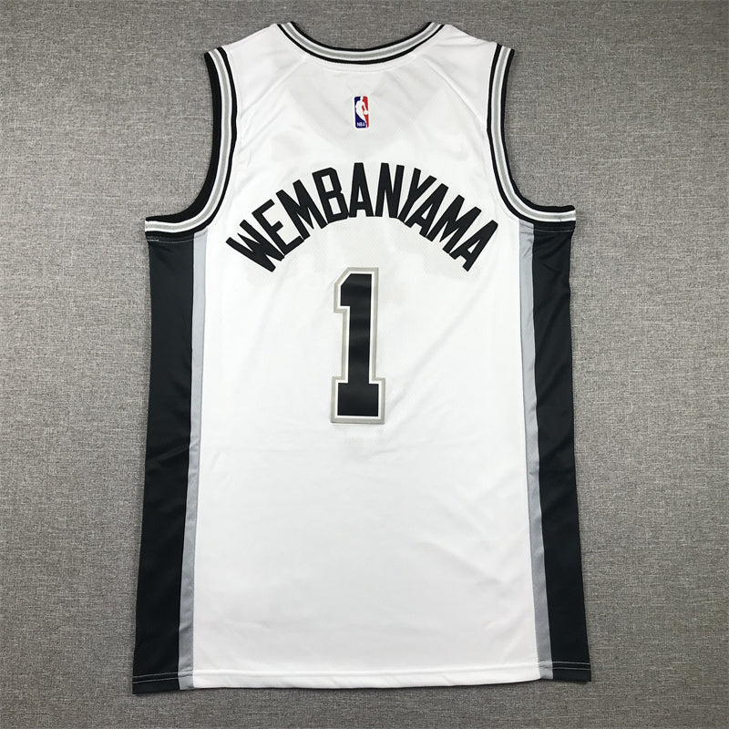 Men's San Antonio Spurs Victor Wembanyama #1 White 2022/23 Swingman Jerseys - Association Edition