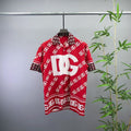 Dolce & Gabbana DG Red  & White Bandana Print Short-Sleeve Shirt