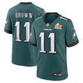 Men's Philadelphia Eagles A.J. Brown #11 Midnight Green Super Bowl LIX Game Player Jerseys