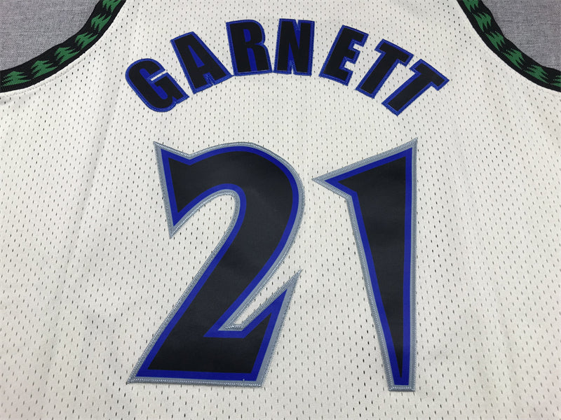 Men's Minnesota Timberwolves Kevin Garnett #21 Cream Hardwood Classics Swingman Jerseys