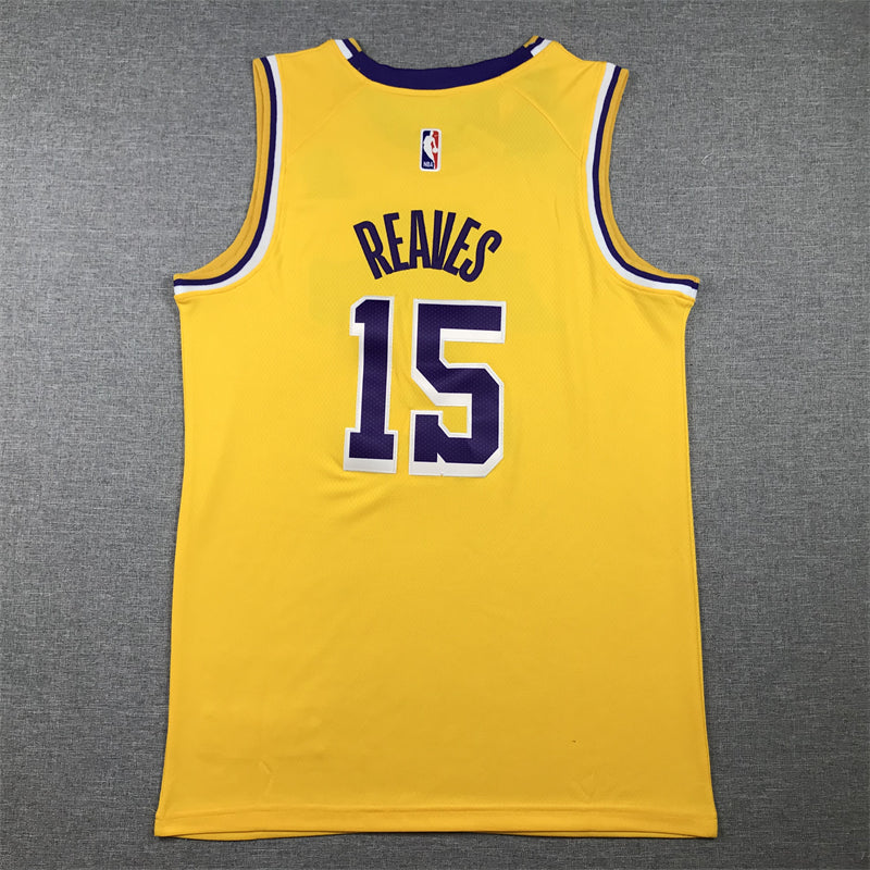 Men's Los Angeles Lakers Austin Reaves #15 Gold 2022/23 Swingman Jerseys - Icon Edition