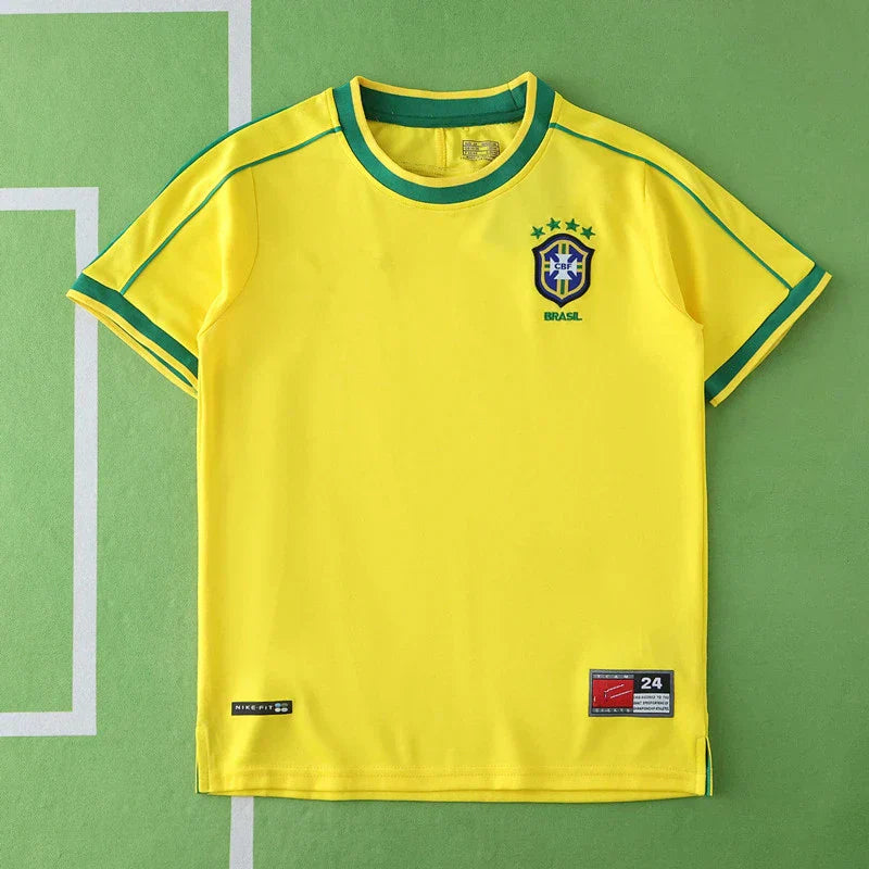 Brazil Home Retro Kids Kit 1998 Season