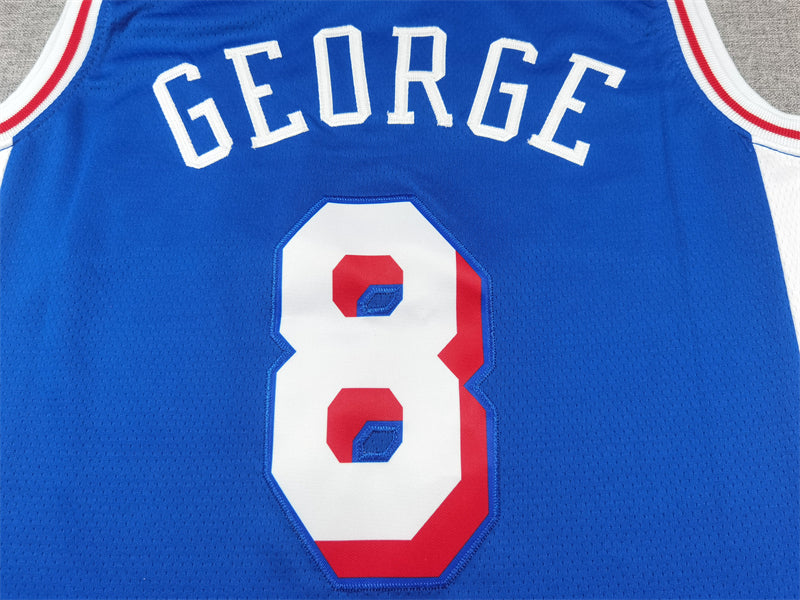 Men's Philadelphia 76ers Paul George #8 Royal Swingman Jerseys - Icon Edition