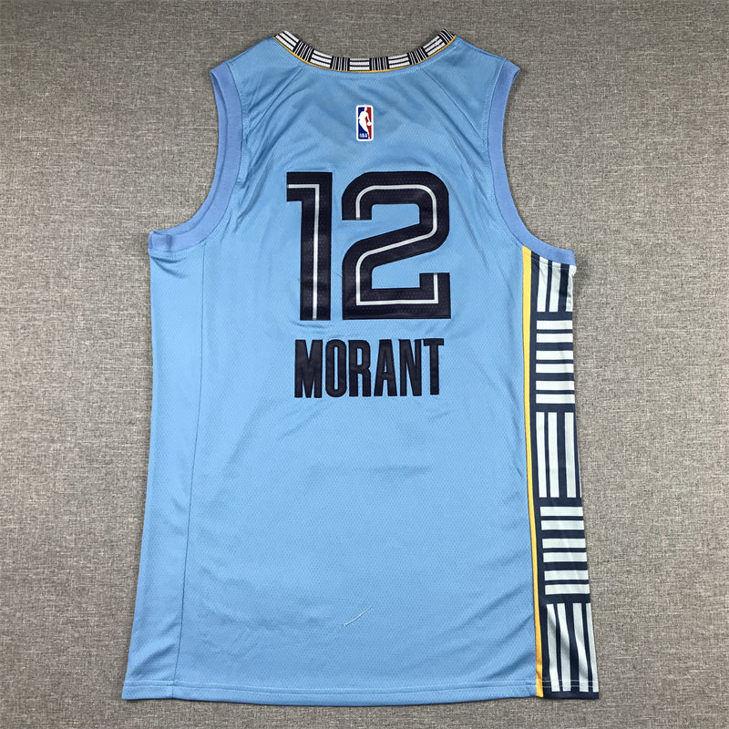 Men's Memphis Grizzlies Ja Morant #12 Light Blue 2022/23 Statement Edition Swingman Jerseys