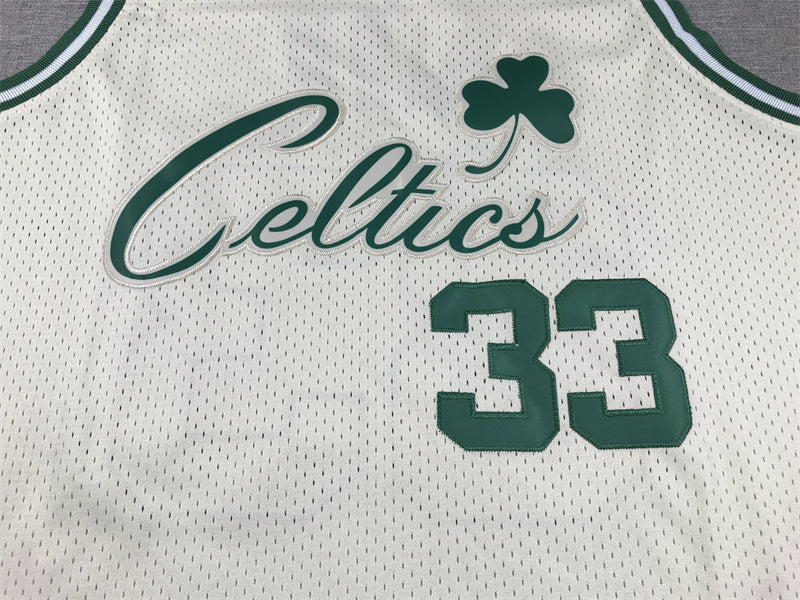 Men's Boston Celtics Larry Bird #33 Cream Hardwood Classics Swingman Jerseys