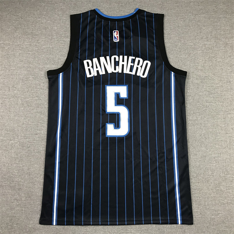 Men's Orlando Magic Paolo Banchero #5 Black 2022/23 Swingman Jerseys - Icon Edition