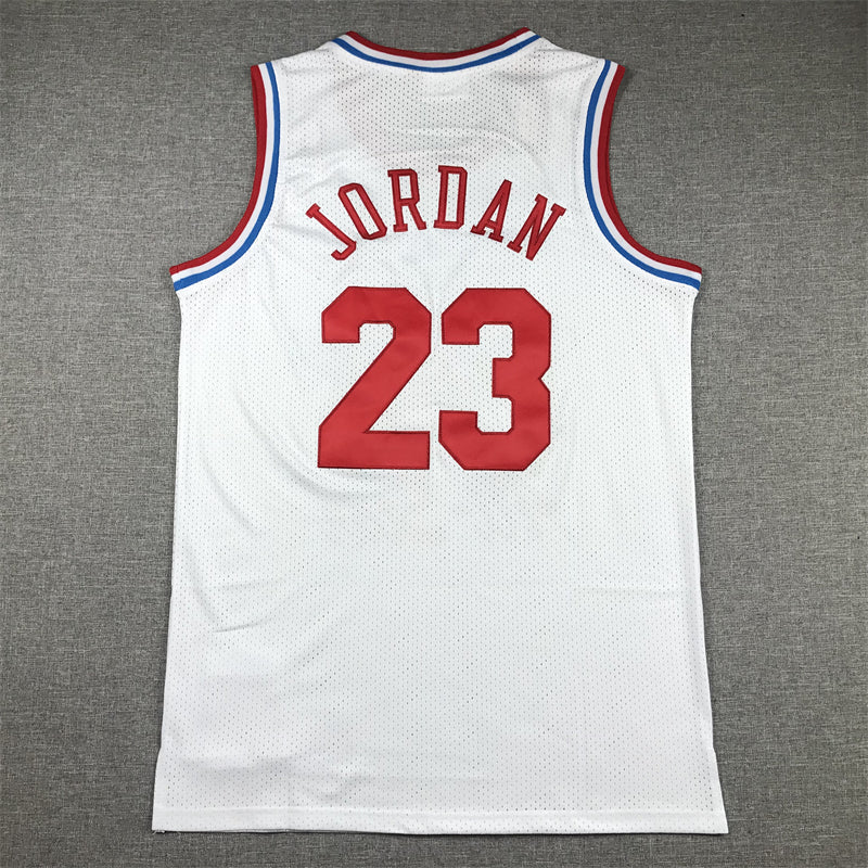 Men's 91 All Star Chicago Bulls Michael Jordan White Hardwood Classics Swingman Jerseys
