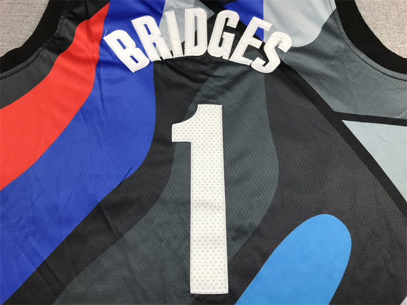 Men's Brooklyn Nets Mikal Bridges #1 Black 2023/24 Swingman Jerseys - City Edition