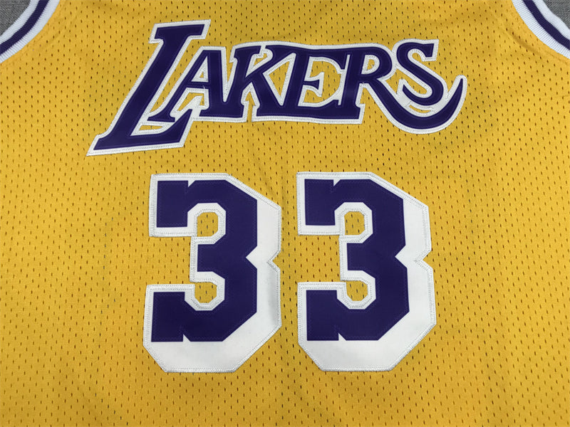 Men's Los Angeles Lakers Kareem Abdul-Jabbar Gold Hardwood Classics Jerseys