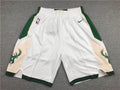 Men's Milwaukee Bucks White Basketball Shorts1