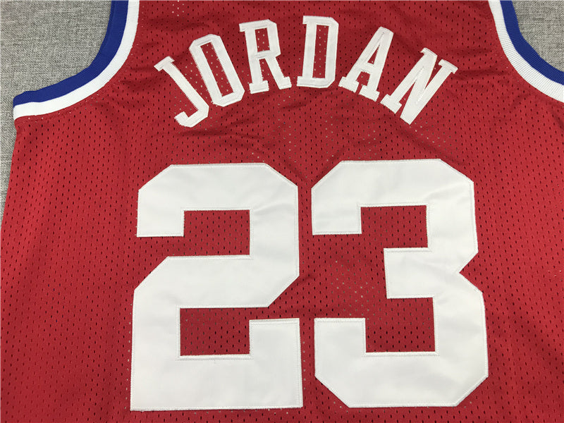 Men's 89 All Star Chicago Bulls Michael Jordan Red Hardwood Classics Swingman Jerseys