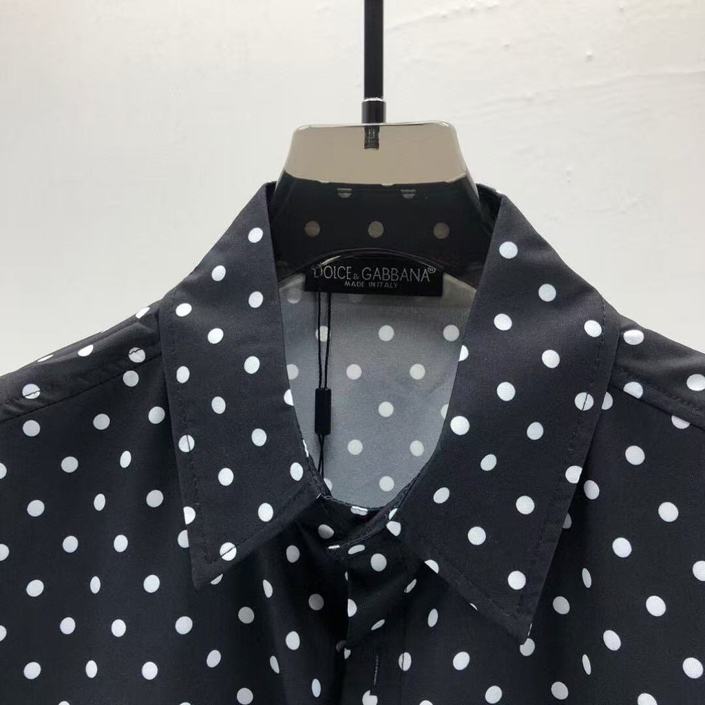 Dolce & Gabbana DG Black & White Bandana Print Short-Sleeve Shirt