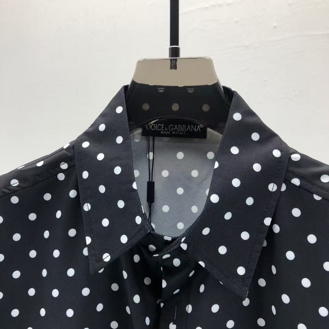 Dolce & Gabbana DG Black & White Bandana Print Short-Sleeve Shirt