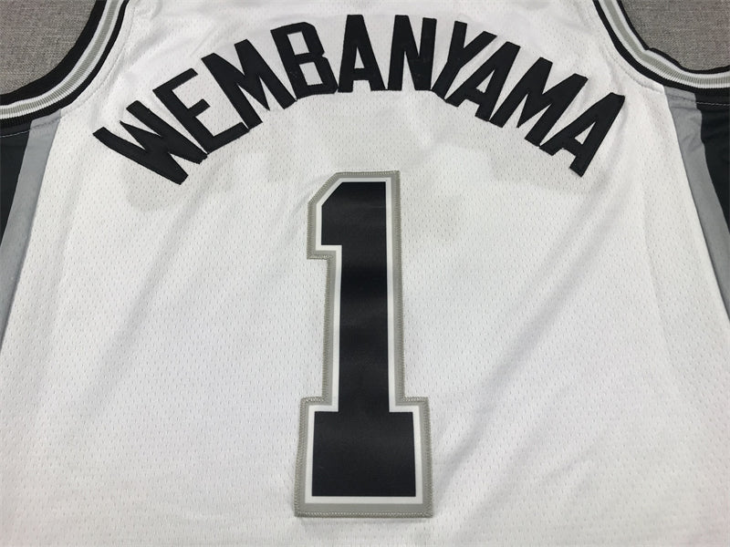 Men's San Antonio Spurs Victor Wembanyama #1 White 2022/23 Swingman Jerseys - Association Edition