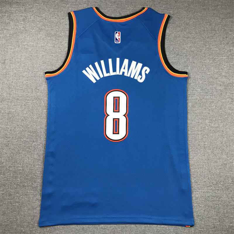 Men's Oklahoma City Thunder Jalen Williams #8 Blue Swingman Jerseys - Icon Edition