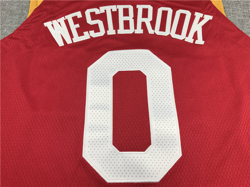 Men's Houston Rockets Russell Westbrook #0 NBA Classics Swingman Jerseys - Retro Red