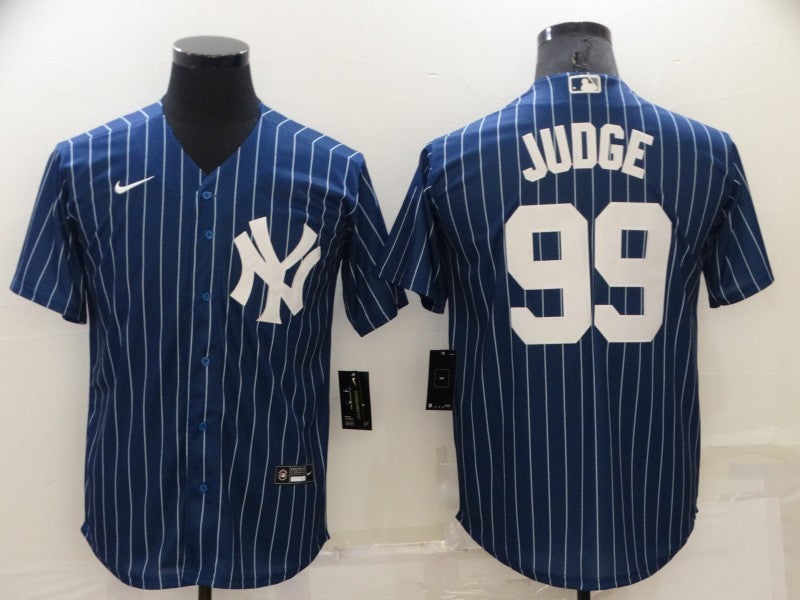 Men's New York Yankees Aaron Judge #99 Blue Replica Baseball Jerseys