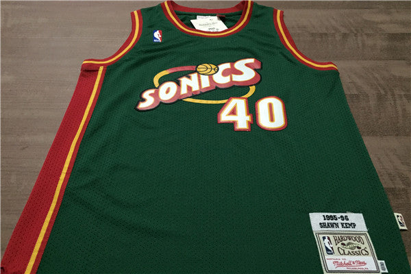SuperSonics 40# Sean Kemp Green 95-96 Classic Retro Premium Mesh Fan Edition Jersey