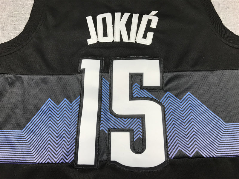 Men's Denver Nuggets Nikola Jokic #15 Black 2023/24 Swingman Jerseys - City Edition
