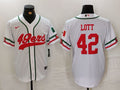 Men's San Francisco 49ers Ronnie Lott #42 White Player Game Jerseys