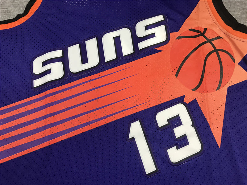 Men's Phoenix Suns Steve Nash #13 Purple 1996-97 Throwback Stitched Jerseys