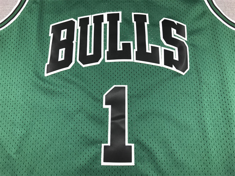 Men's Chicago Bulls Derrick Rose #1 Green Swingman Jerseys