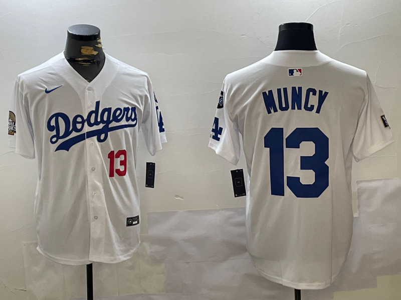 Men's Los Angeles Dodgers Max Muncy #13 White Game Player Jerseys