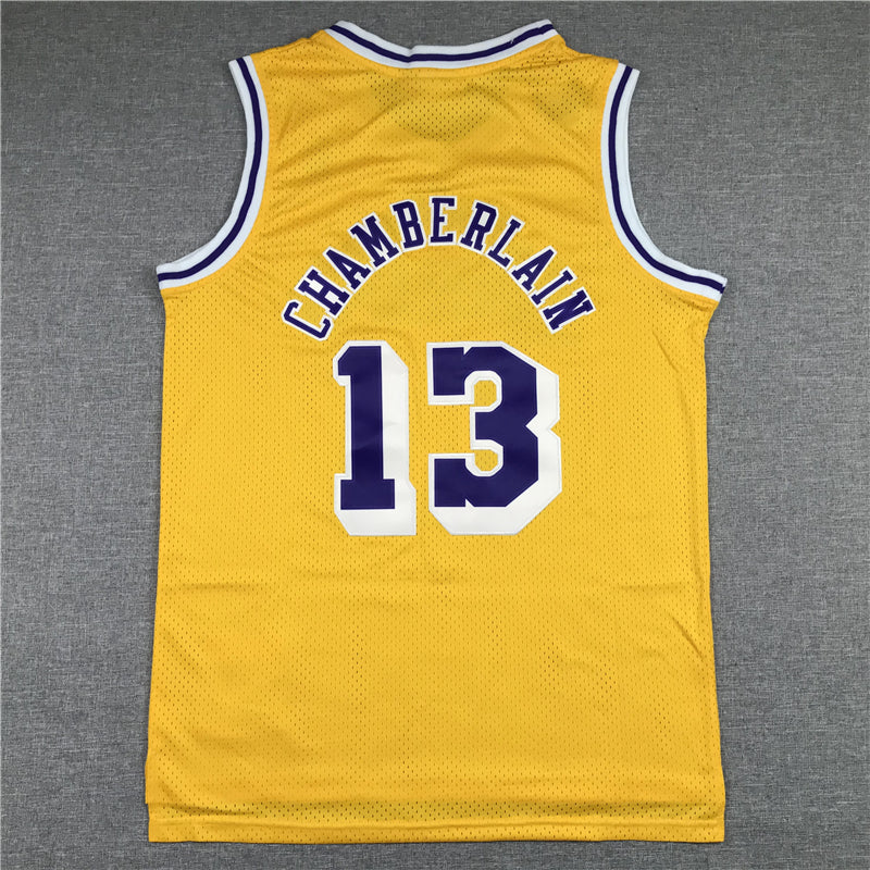 Men's Los Angeles Lakers Wilt Chamberlain #13 Yellow Classics Swingman Jerseys