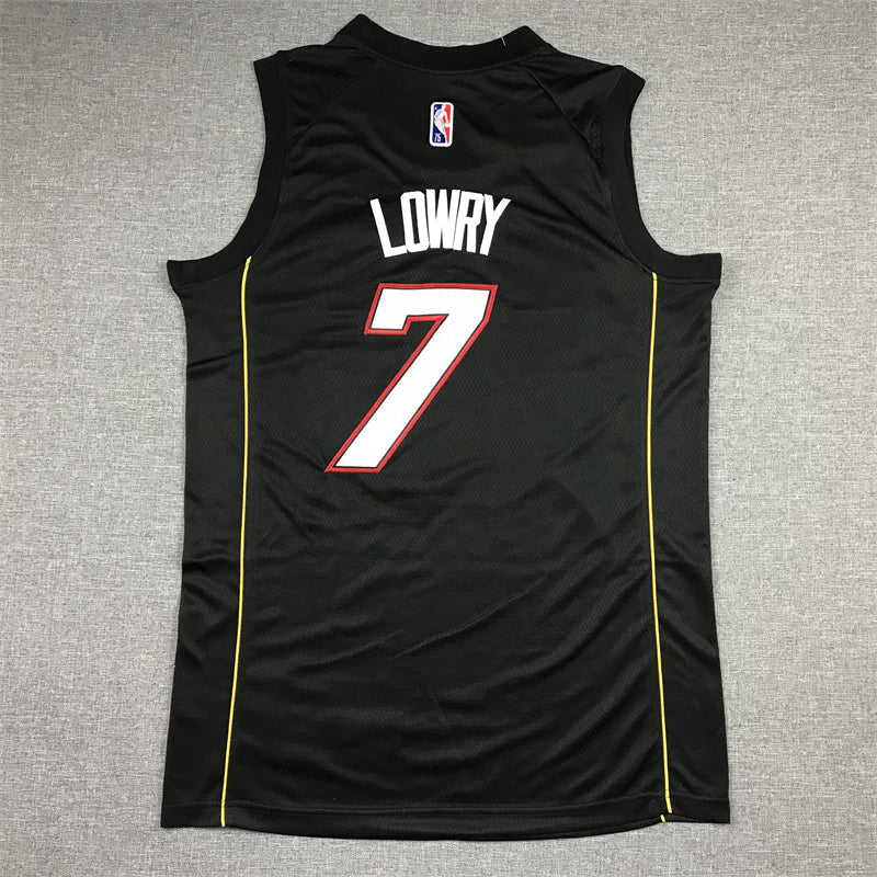 Men's Miami Heat Kyle Lowry #7 Black Swingman Player Jerseys - City Edition