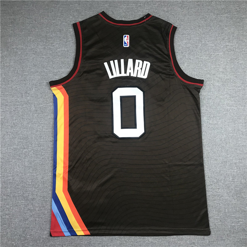 Men's Portland Trail Blazers Damian Lillard Brown Swingman Jerseys City Edition